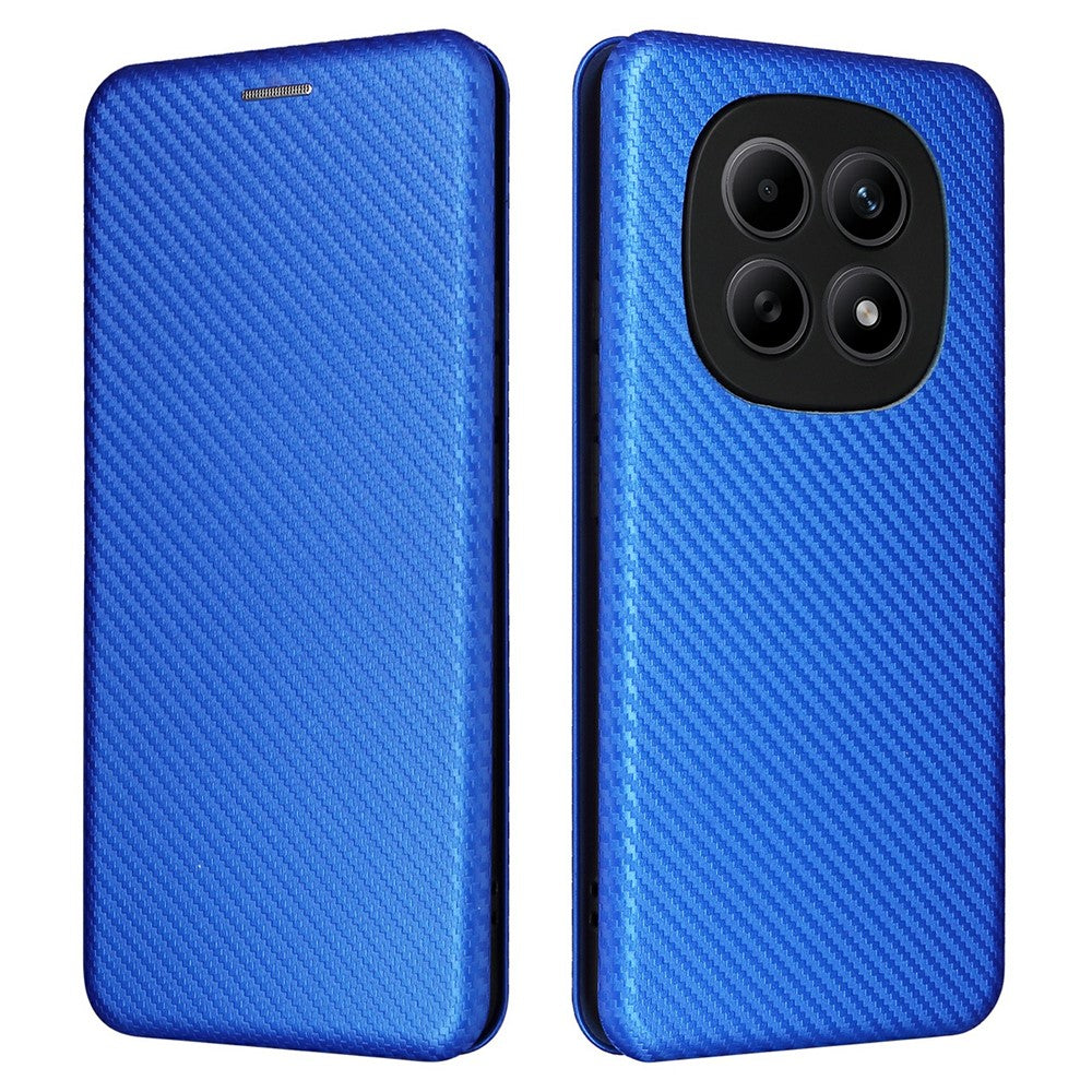 Phone Case For Xiaomi Poco M8 5G  /  Redmi Note 15 5G (Global)  /  15 4G (Global) Carbon Fiber Texture Drop-Proof PU Leather Phone Cover - Blue