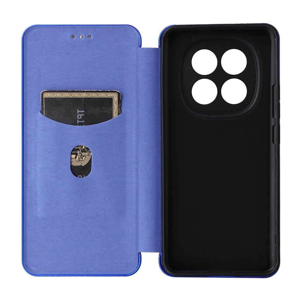Phone Case For Xiaomi Poco M8 5G  /  Redmi Note 15 5G (Global)  /  15 4G (Global) Carbon Fiber Texture Drop-Proof PU Leather Phone Cover - Blue