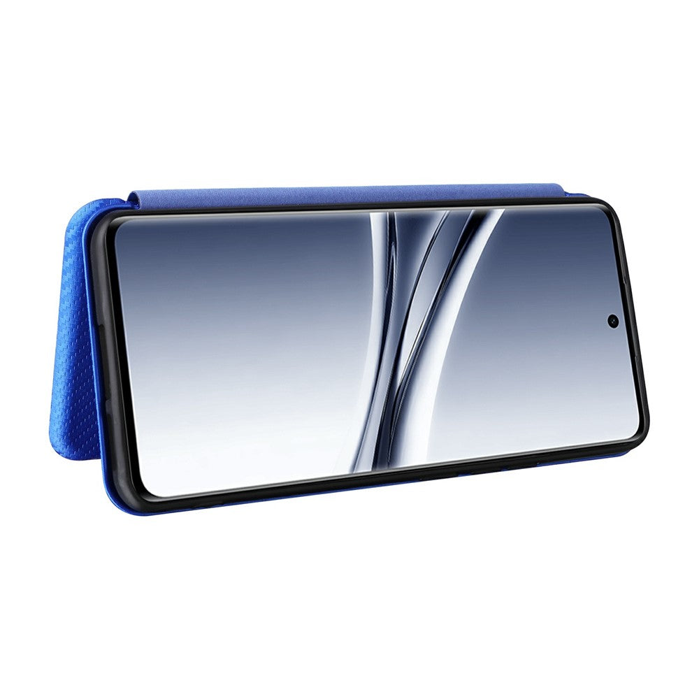 Phone Case For Xiaomi Poco M8 5G  /  Redmi Note 15 5G (Global)  /  15 4G (Global) Carbon Fiber Texture Drop-Proof PU Leather Phone Cover - Blue