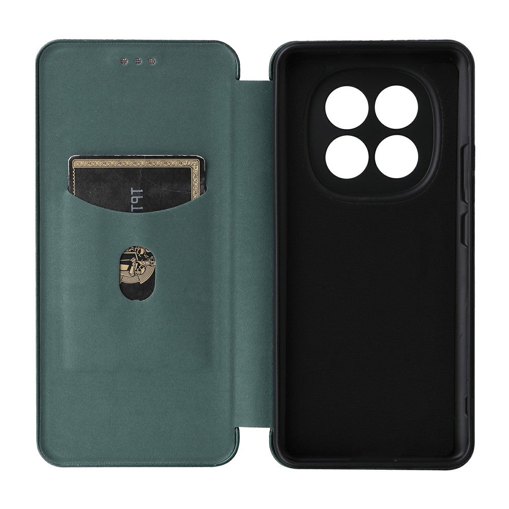 Phone Case For Xiaomi Poco M8 5G  /  Redmi Note 15 5G (Global)  /  15 4G (Global) Carbon Fiber Texture Drop-Proof PU Leather Phone Cover - Green
