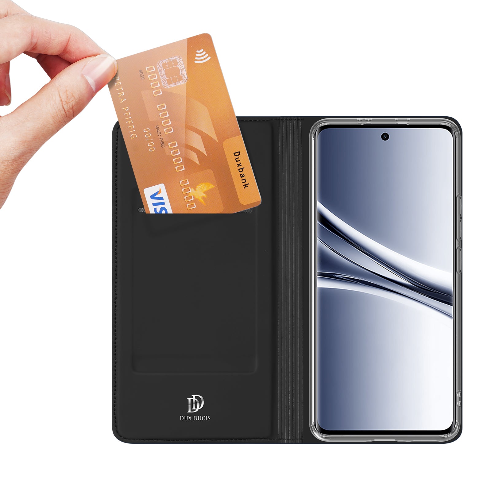 For Xiaomi Poco M8 5G / Redmi Note 15 5G (Global) / 15 4G (Global) Case DUX DUCIS Skin Pro Series Leather Stand Cover Card Holder - Black