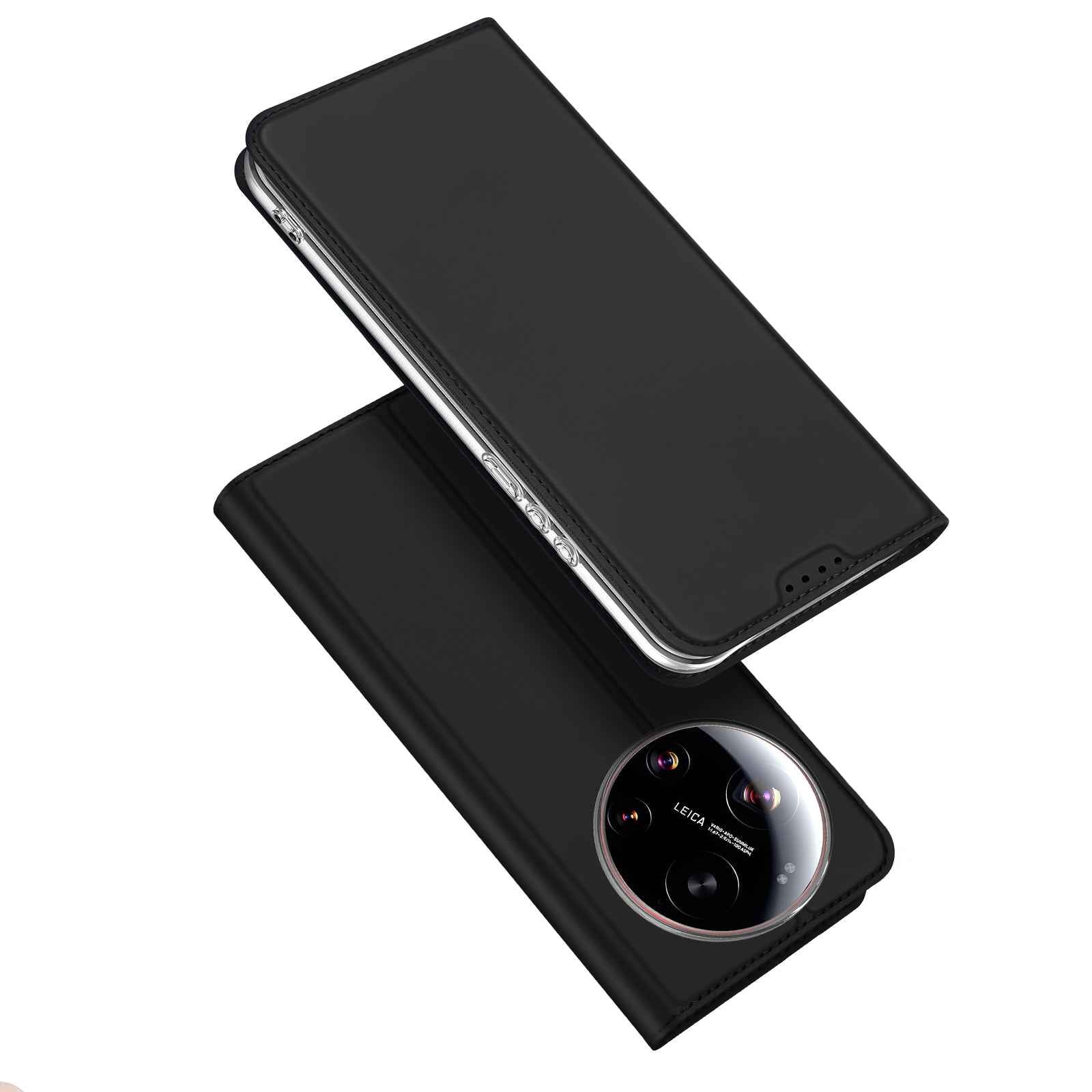 For Xiaomi 17 Ultra 5G Case DUX DUCIS Skin Pro Series Leather Stand Cover Card Holder - Black