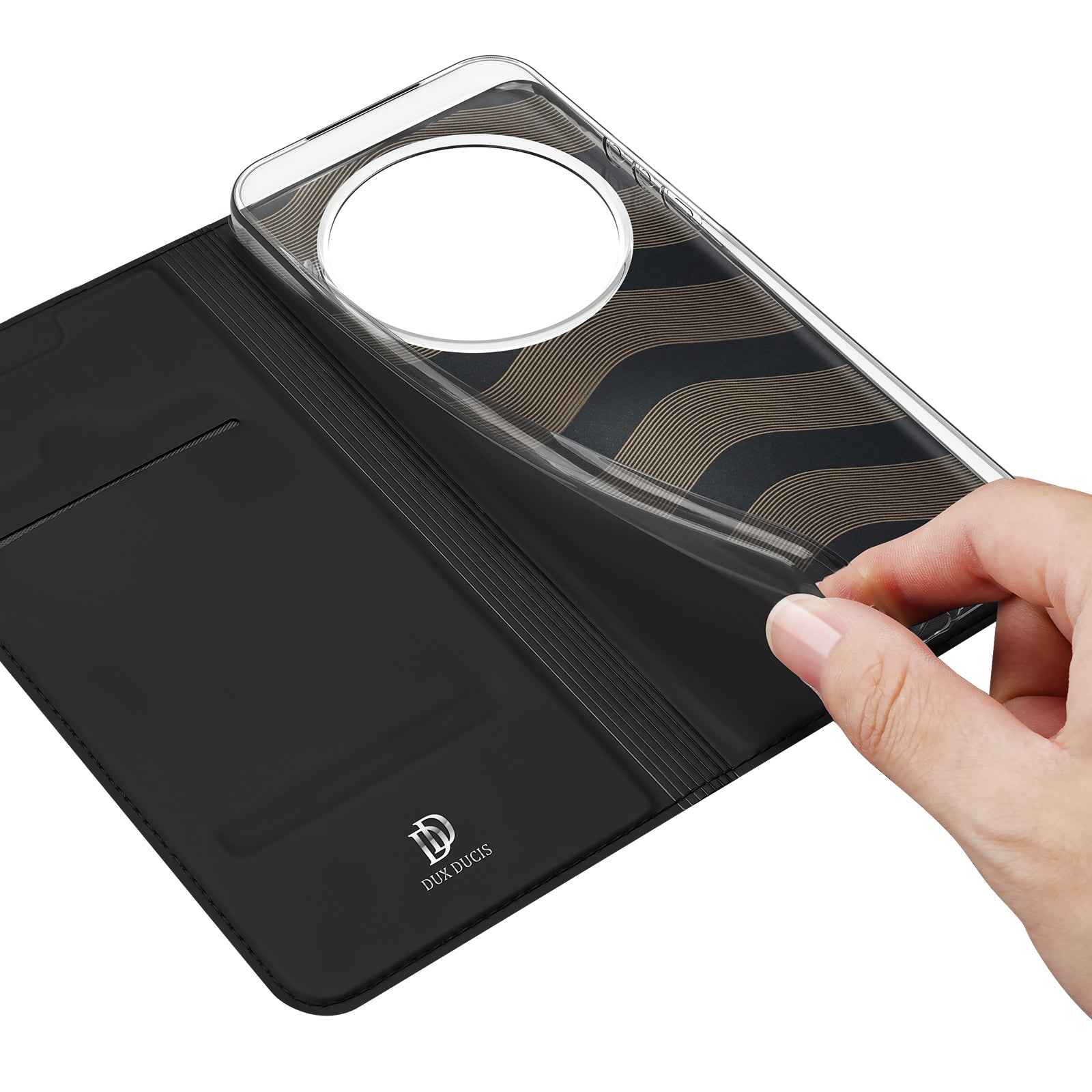 For Xiaomi 17 Ultra 5G Case DUX DUCIS Skin Pro Series Leather Stand Cover Card Holder - Black