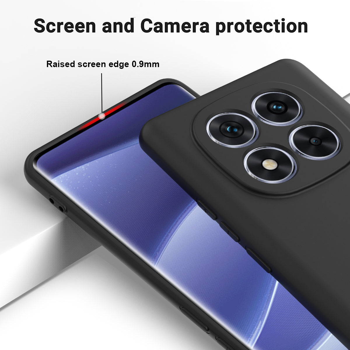 For Xiaomi Poco M8 Pro 5G / Redmi Note 15 Pro+ 5G (Global) Liquid Silicone Case Phone Back Cover with Hand Strap - Black