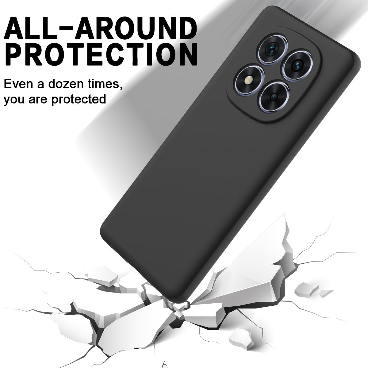 For Xiaomi Poco M8 Pro 5G / Redmi Note 15 Pro+ 5G (Global) Liquid Silicone Case Phone Back Cover with Hand Strap - Black