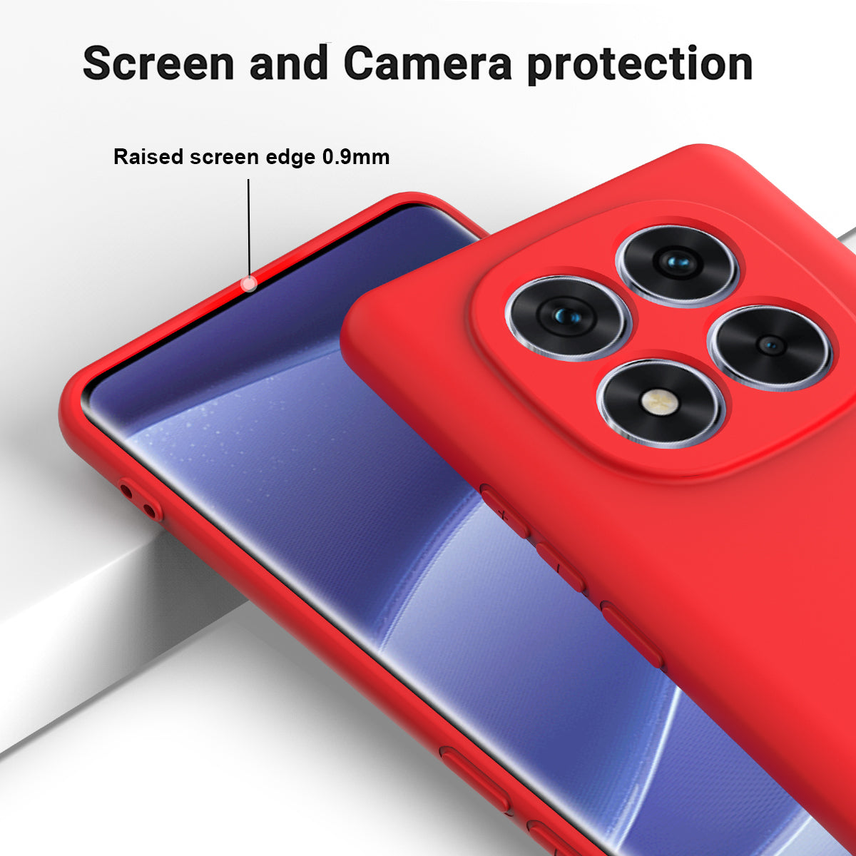 For Xiaomi Poco M8 Pro 5G / Redmi Note 15 Pro+ 5G (Global) Liquid Silicone Case Phone Back Cover with Hand Strap - Red