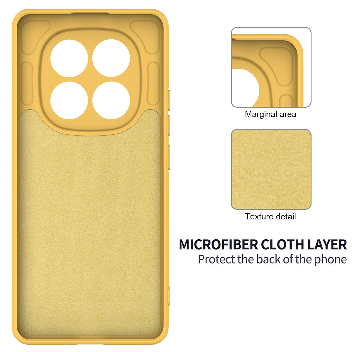 For Xiaomi Poco M8 Pro 5G / Redmi Note 15 Pro+ 5G (Global) Liquid Silicone Case Phone Back Cover with Hand Strap - Yellow