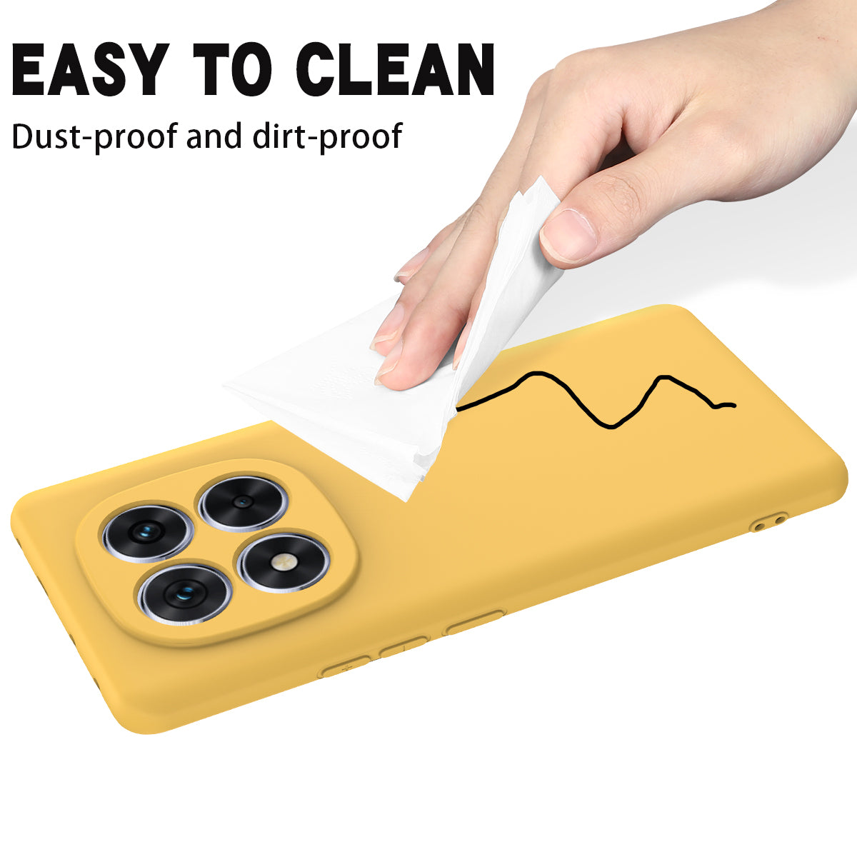 For Xiaomi Poco M8 Pro 5G / Redmi Note 15 Pro+ 5G (Global) Liquid Silicone Case Phone Back Cover with Hand Strap - Yellow