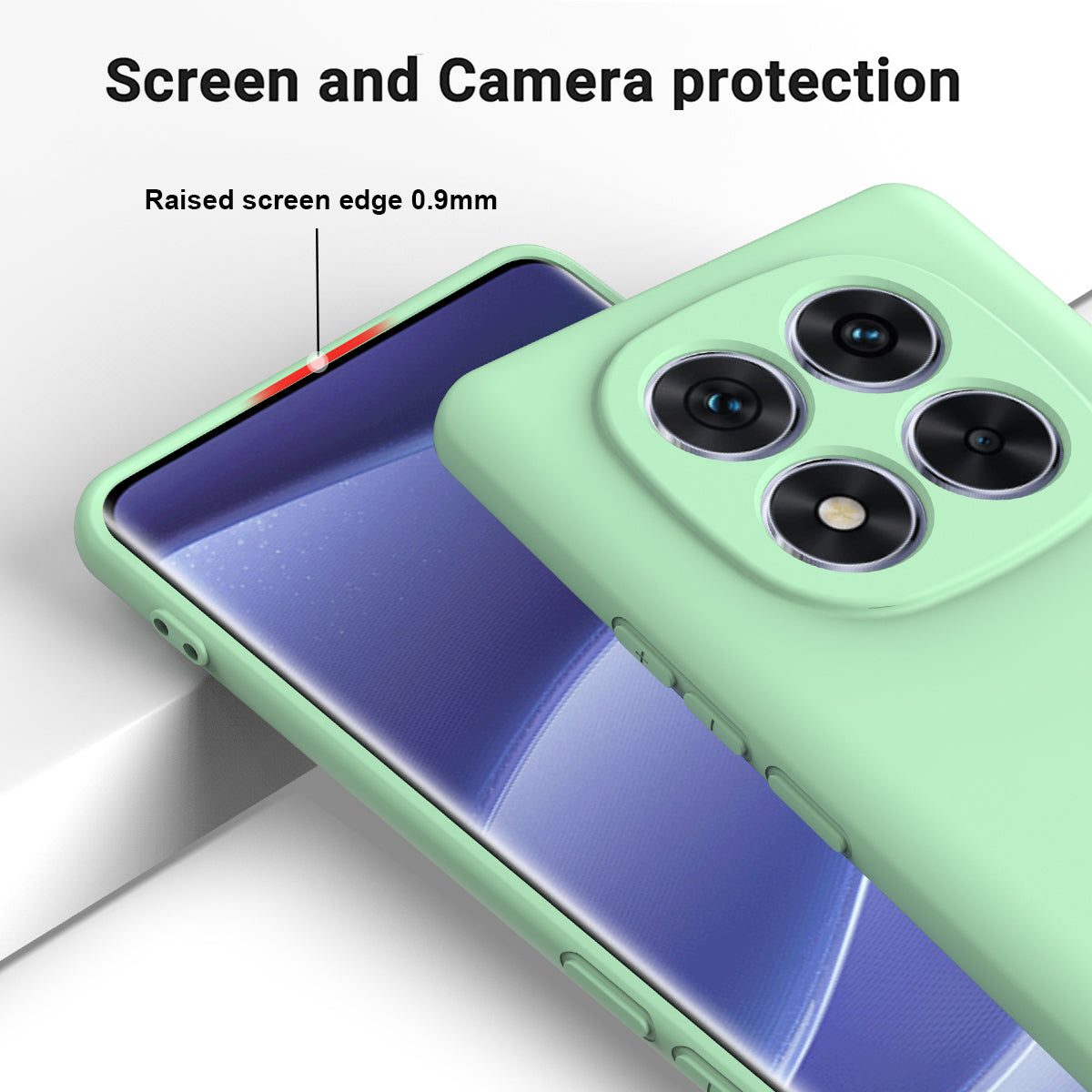 For Xiaomi Poco M8 Pro 5G / Redmi Note 15 Pro+ 5G (Global) Liquid Silicone Case Phone Back Cover with Hand Strap - Green