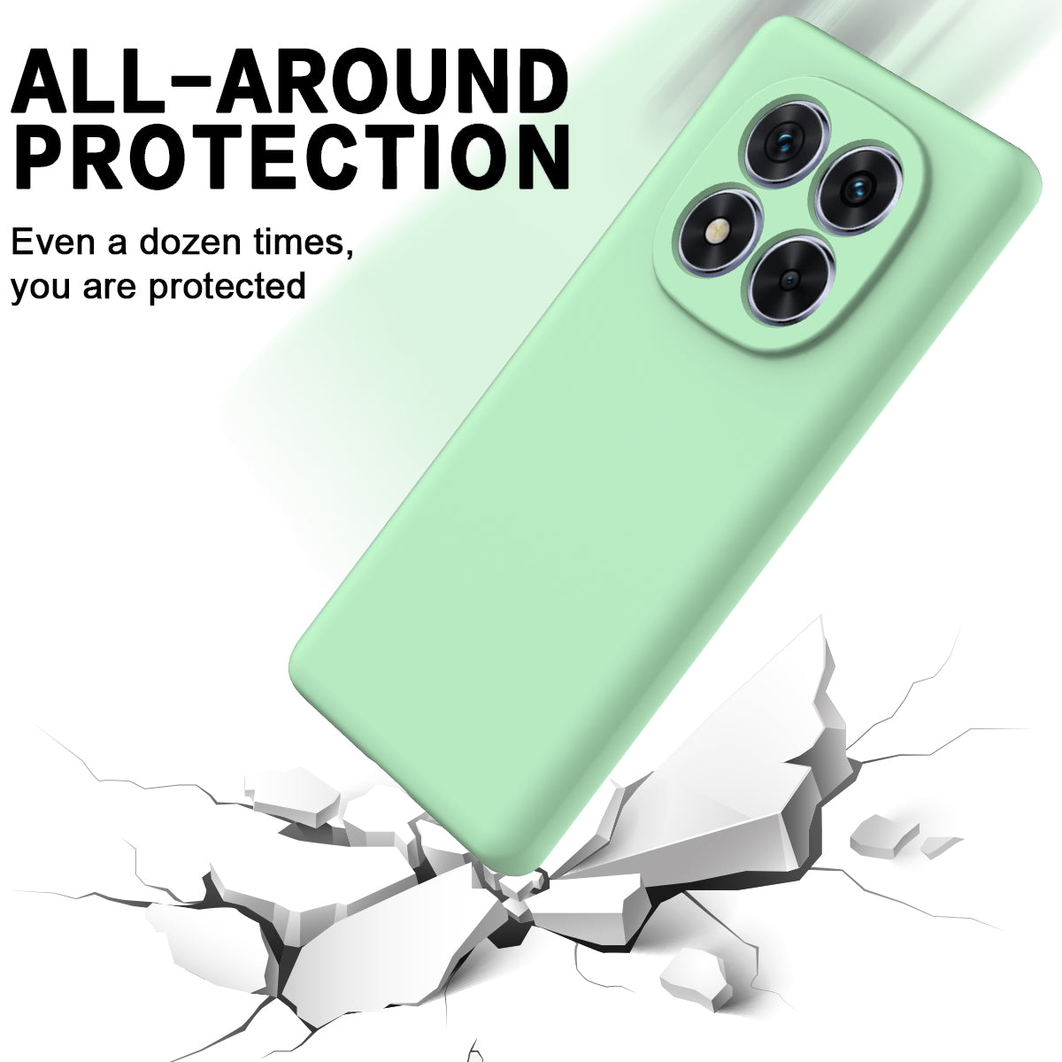 For Xiaomi Poco M8 Pro 5G / Redmi Note 15 Pro+ 5G (Global) Liquid Silicone Case Phone Back Cover with Hand Strap - Green