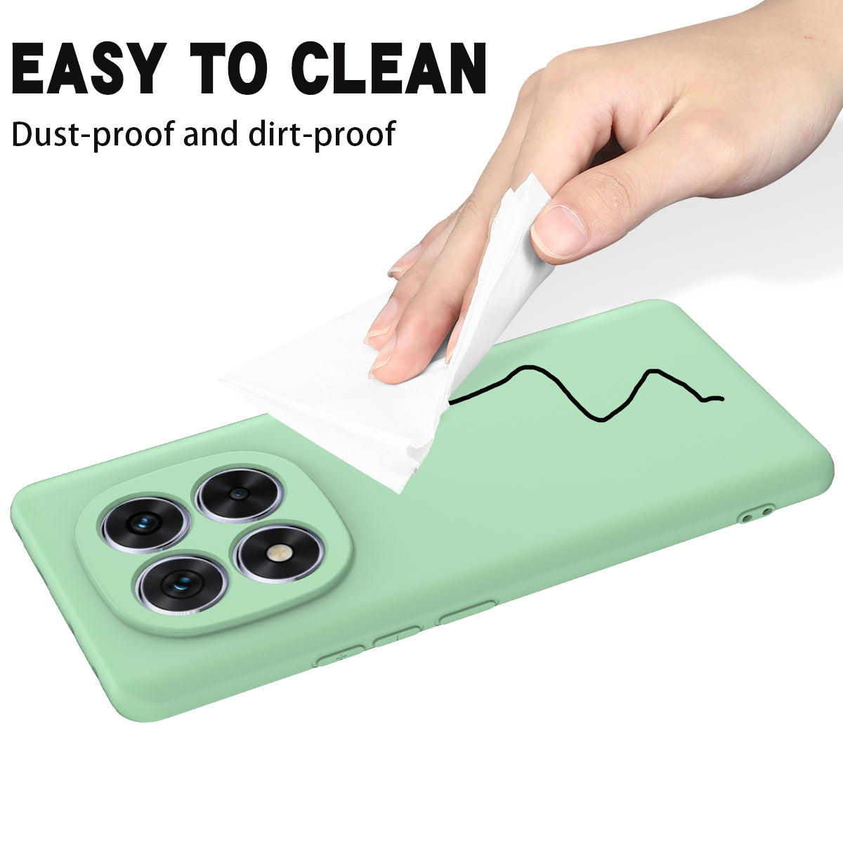 For Xiaomi Poco M8 Pro 5G / Redmi Note 15 Pro+ 5G (Global) Liquid Silicone Case Phone Back Cover with Hand Strap - Green