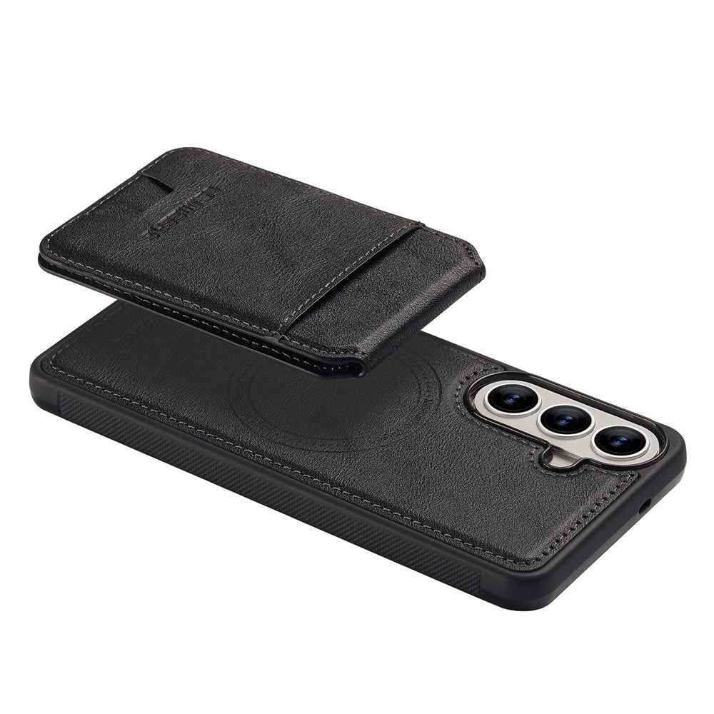 LC.IMEEKE L3 For Samsung Galaxy A57 5G Magnetic Case Detachable Card Holder Leather TPU Mobile Cover - Black