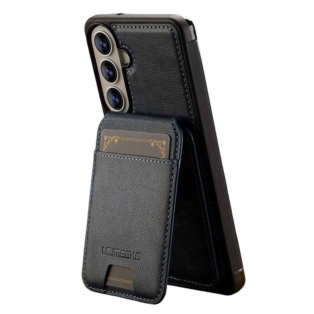 LC.IMEEKE L3 For Samsung Galaxy A57 5G Magnetic Case Detachable Card Holder Leather TPU Mobile Cover - Blue