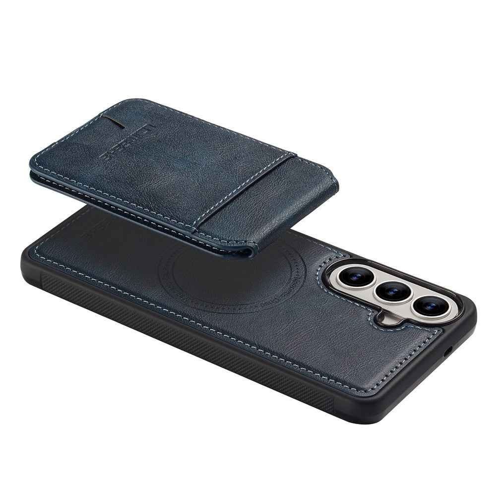 LC.IMEEKE L3 For Samsung Galaxy A57 5G Magnetic Case Detachable Card Holder Leather TPU Mobile Cover - Blue