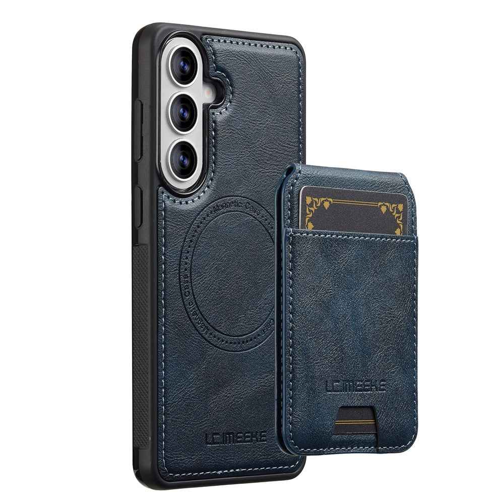 LC.IMEEKE L3 For Samsung Galaxy A57 5G Magnetic Case Detachable Card Holder Leather TPU Mobile Cover - Blue