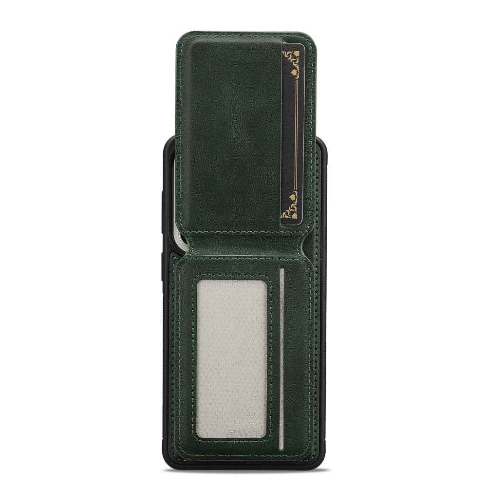 LC.IMEEKE L3 For Samsung Galaxy A57 5G Magnetic Case Detachable Card Holder Leather TPU Mobile Cover - Green