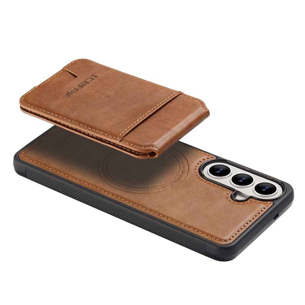 LC.IMEEKE L3 For Samsung Galaxy A57 5G Magnetic Case Detachable Card Holder Leather TPU Mobile Cover - Brown