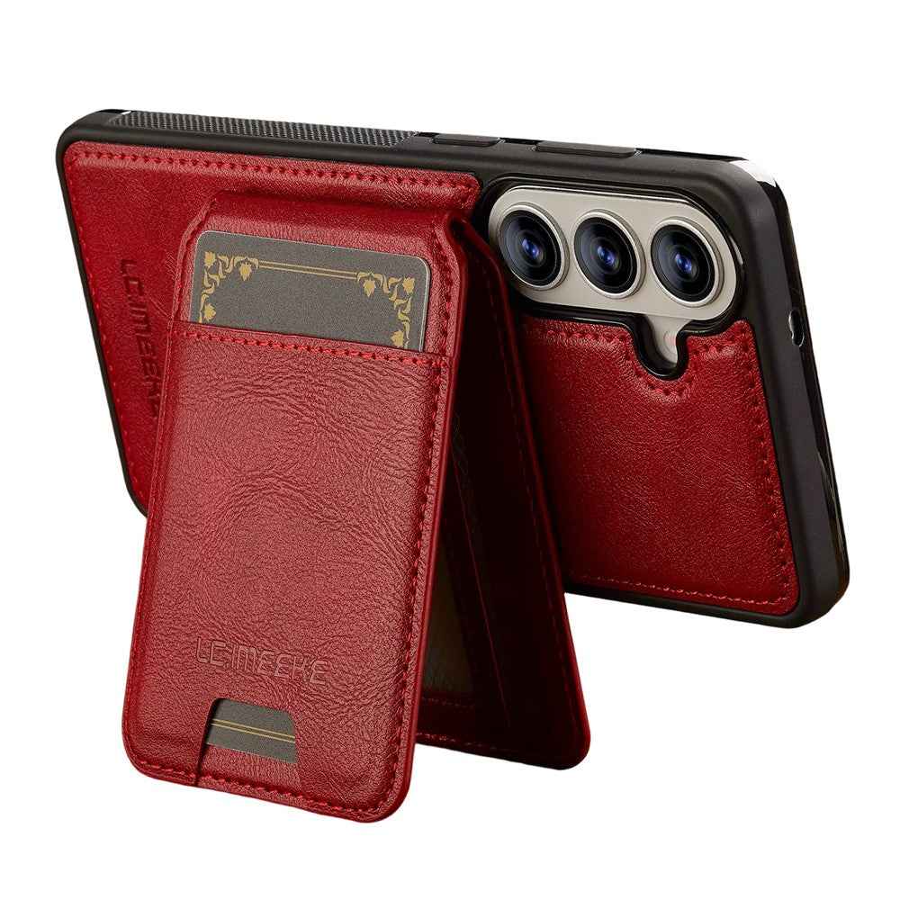 LC.IMEEKE L3 For Samsung Galaxy A57 5G Magnetic Case Detachable Card Holder Leather TPU Mobile Cover - Red