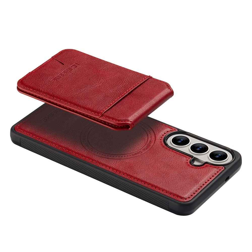 LC.IMEEKE L3 For Samsung Galaxy A57 5G Magnetic Case Detachable Card Holder Leather TPU Mobile Cover - Red