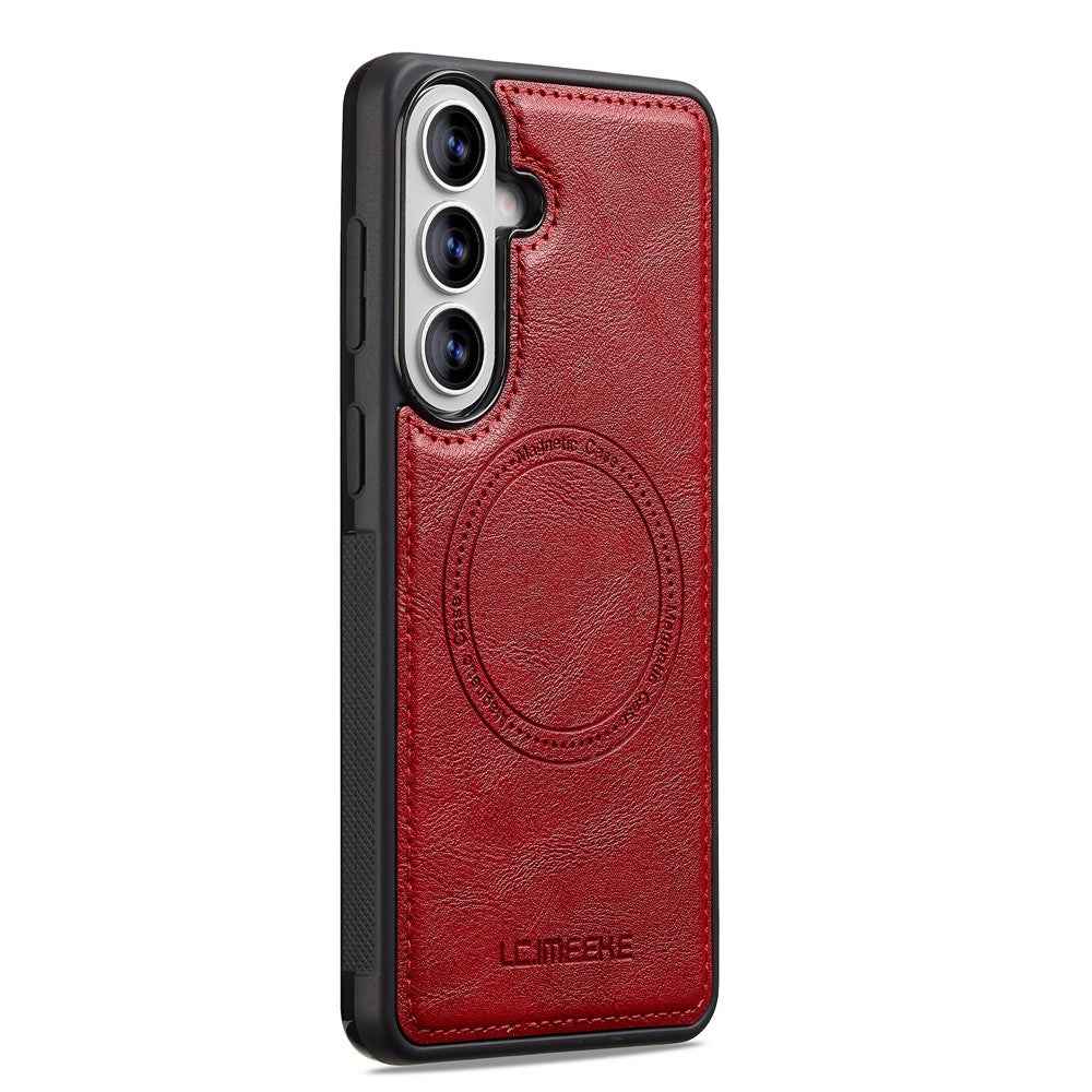 LC.IMEEKE L3 For Samsung Galaxy A57 5G Magnetic Case Detachable Card Holder Leather TPU Mobile Cover - Red