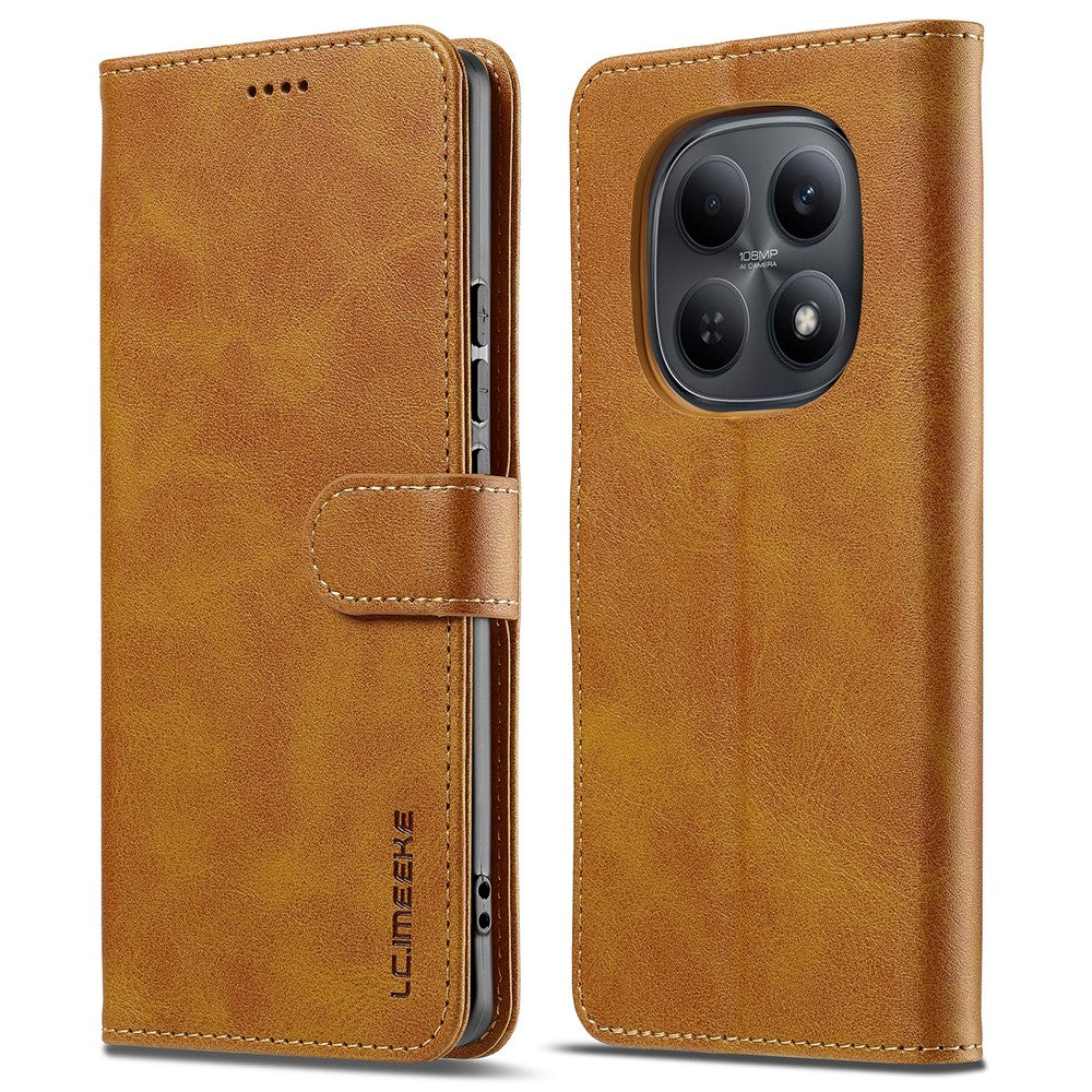 LC.IMEEKE For Xiaomi Redmi Note 15 Pro 5G (Global) Case Wallet Calf Texture Leather Phone Cover - Yellow