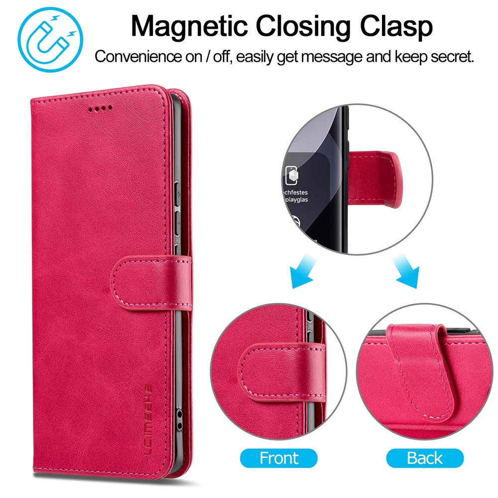 LC.IMEEKE For Xiaomi Redmi Note 15 Pro 5G (Global) Case Wallet Calf Texture Leather Phone Cover - Rose