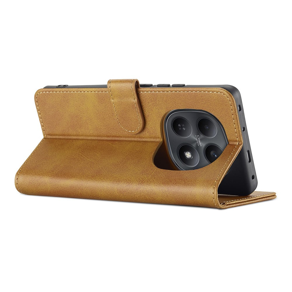 LC.IMEEKE For Xiaomi Redmi Note 15 Pro 4G (Global) Case Wallet Calf Texture Leather Phone Cover - Yellow