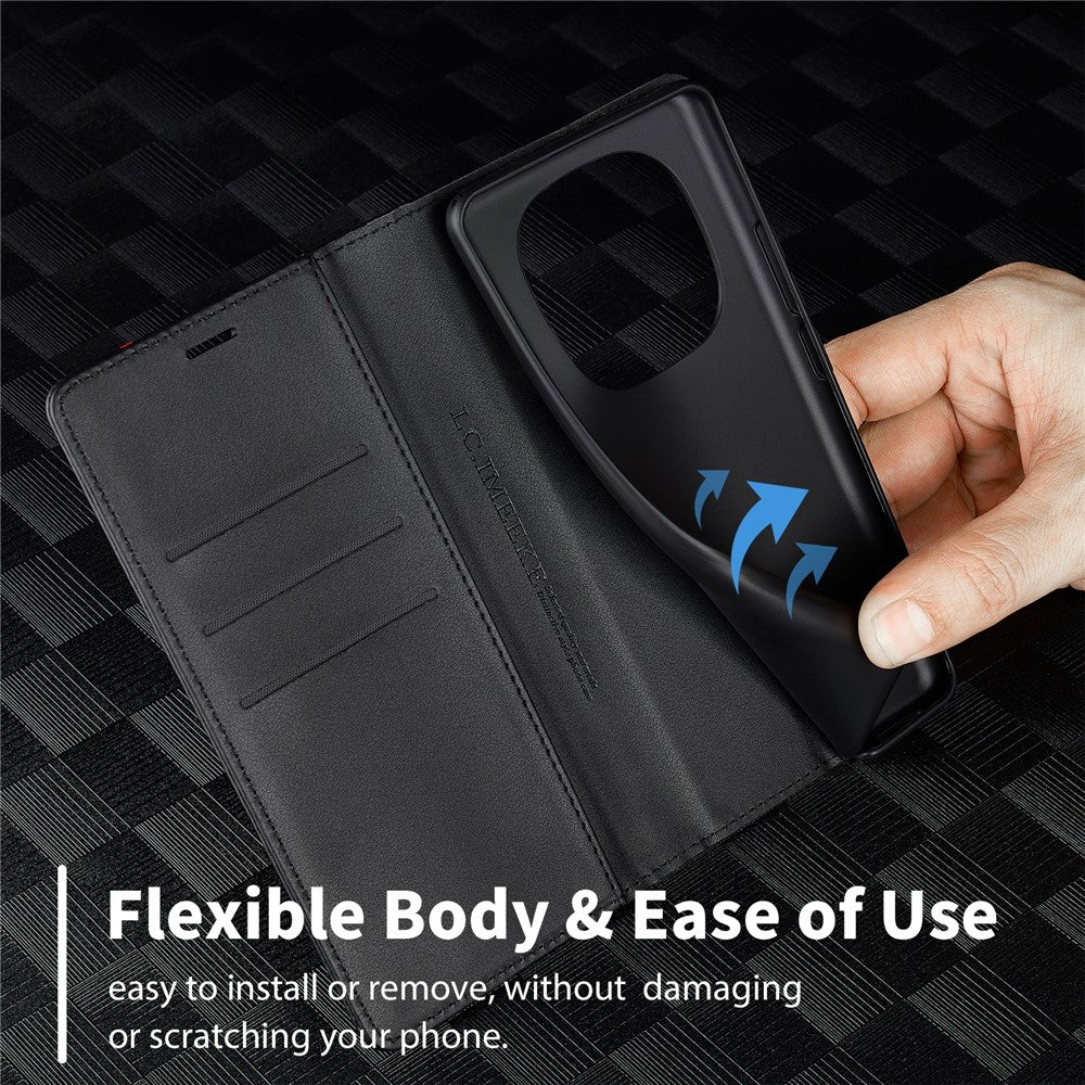 LC.IMEEKE For Xiaomi Redmi Note 15 Pro 5G (Global) Wallet Case Carbon Fiber Texture Leather Phone Cover - Horizontal Stripe