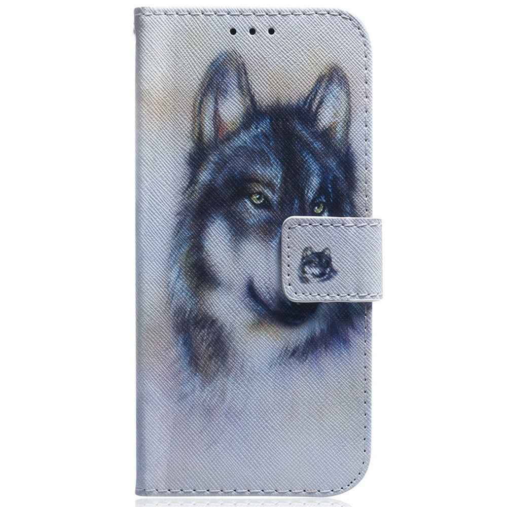 For Samsung Galaxy A57 5G Wallet Case Pattern Print Leather Phone Cover - Wolf