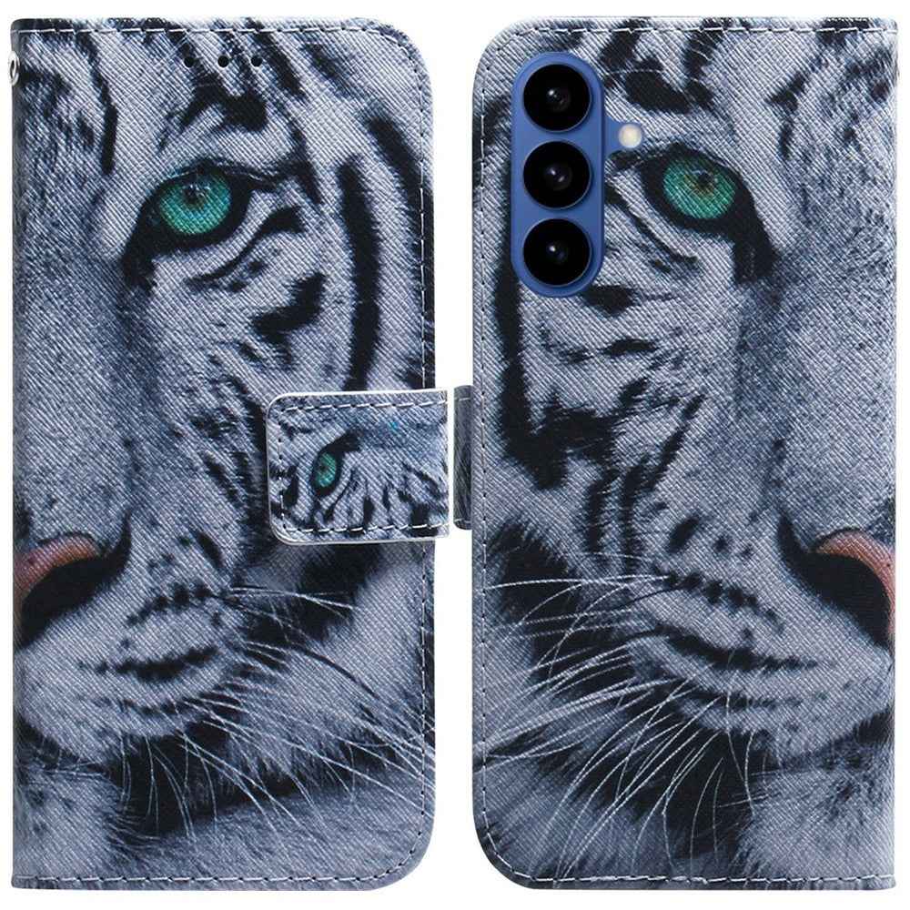 For Samsung Galaxy A57 5G Wallet Case Pattern Print Leather Phone Cover - Tiger