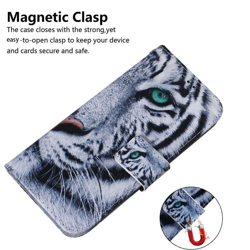 For Samsung Galaxy A57 5G Wallet Case Pattern Print Leather Phone Cover - Tiger