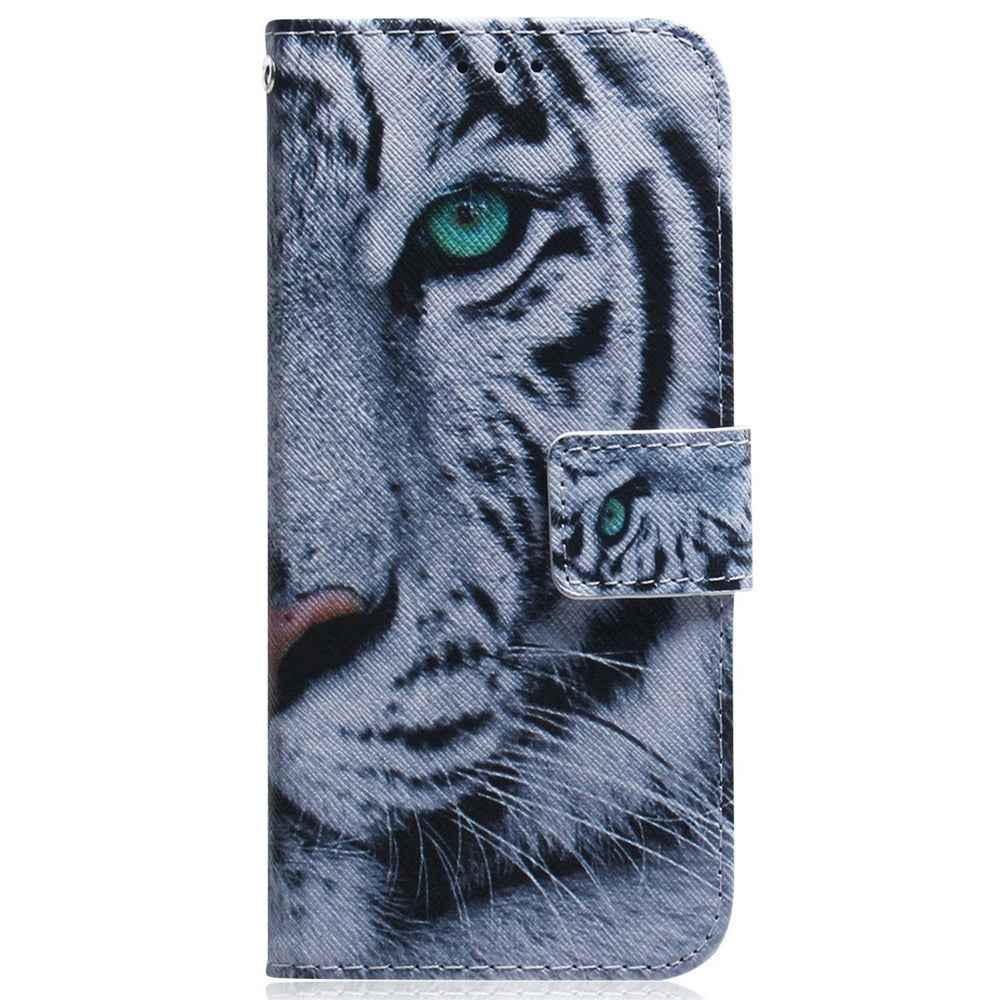 For Samsung Galaxy A57 5G Wallet Case Pattern Print Leather Phone Cover - Tiger