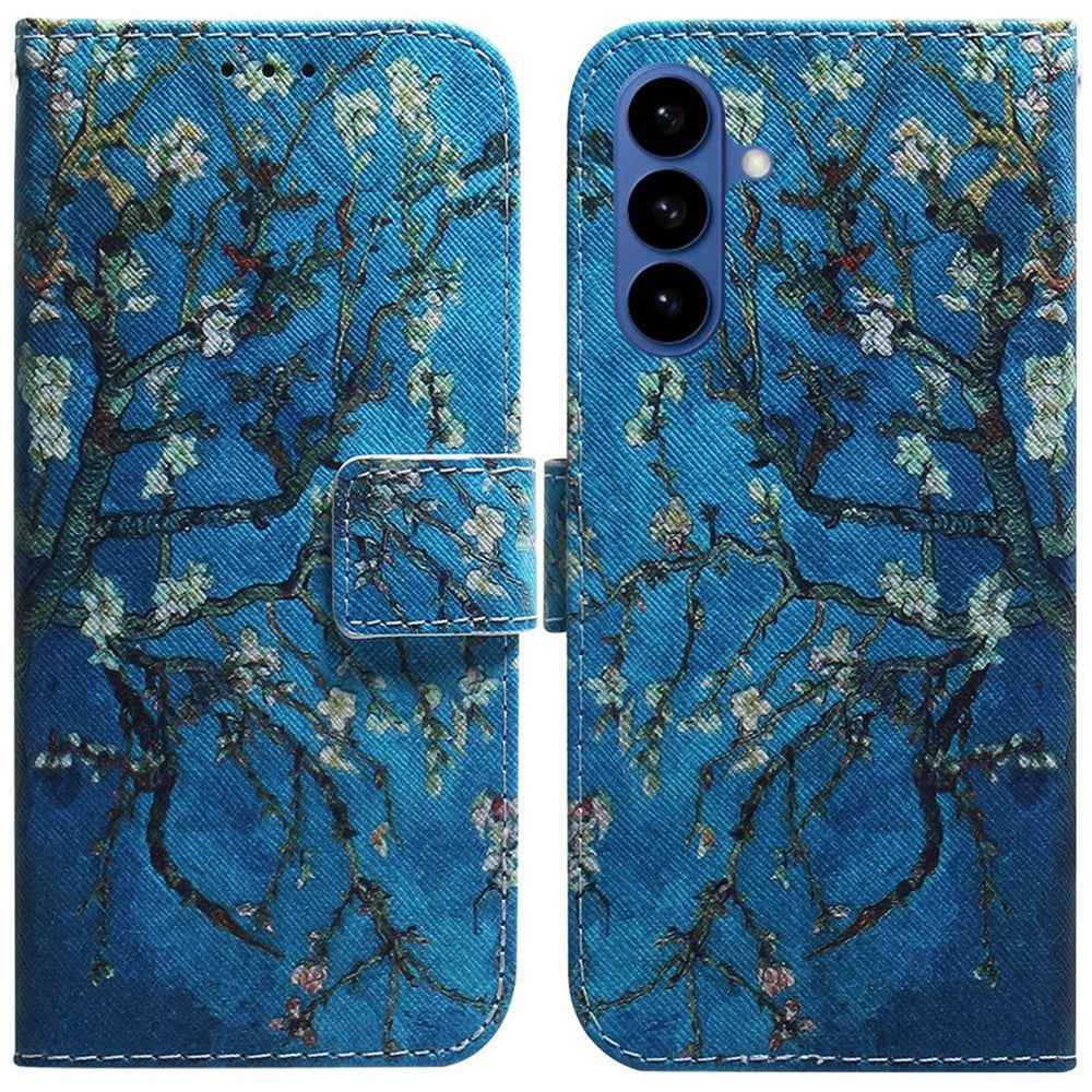 For Samsung Galaxy A57 5G Wallet Case Pattern Print Leather Phone Cover - Apricot Flowers