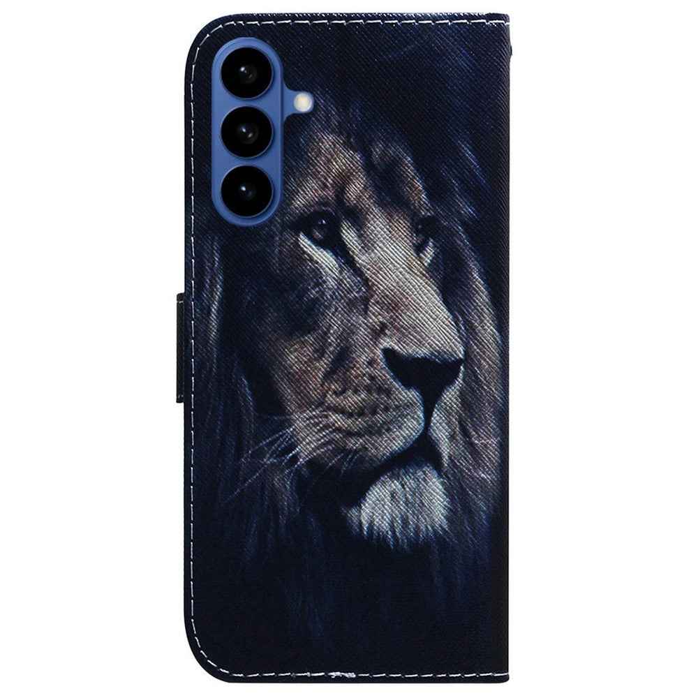 For Samsung Galaxy A57 5G Wallet Case Pattern Print Leather Phone Cover - Lion