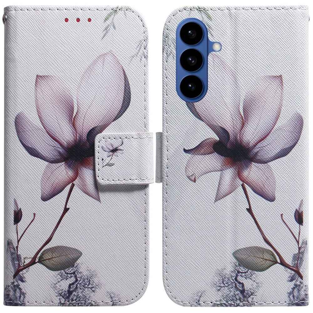 For Samsung Galaxy A57 5G Wallet Case Pattern Print Leather Phone Cover - Pink Flower