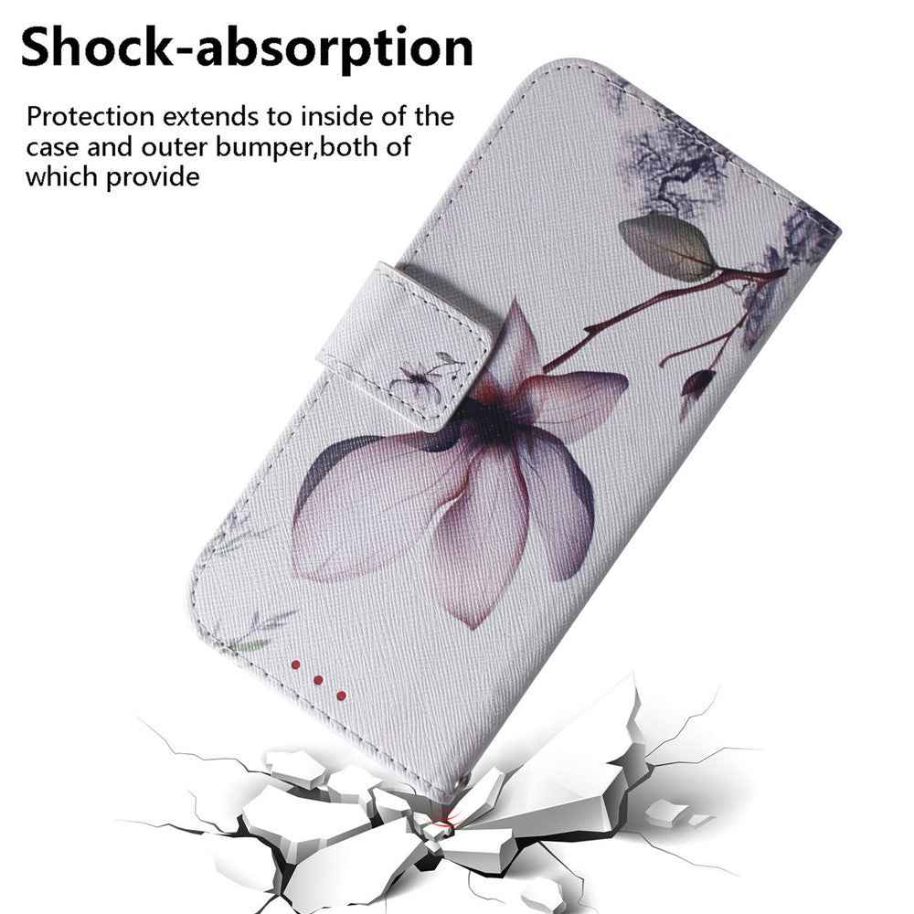 For Samsung Galaxy A57 5G Wallet Case Pattern Print Leather Phone Cover - Pink Flower