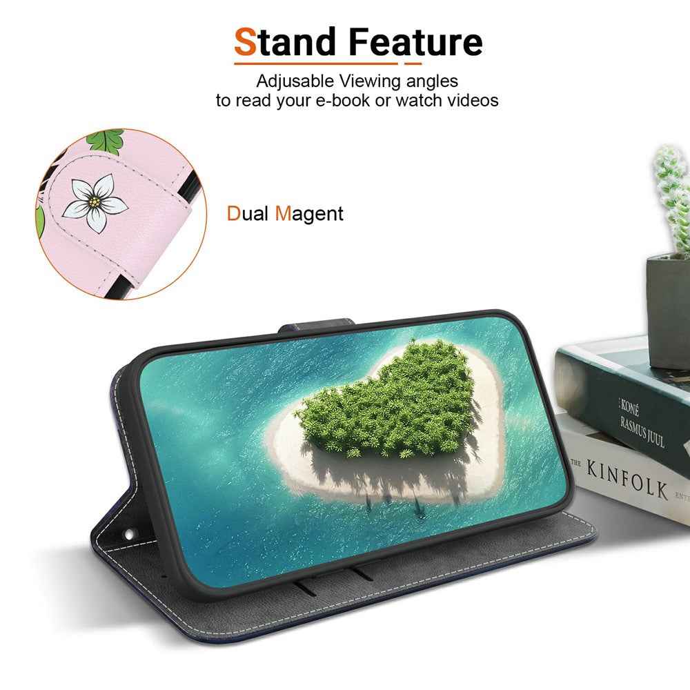 For Samsung Galaxy A57 5G Wallet Phone Case Anti-Drop Pattern Printing Leather Flip Cover with Strap - Lily