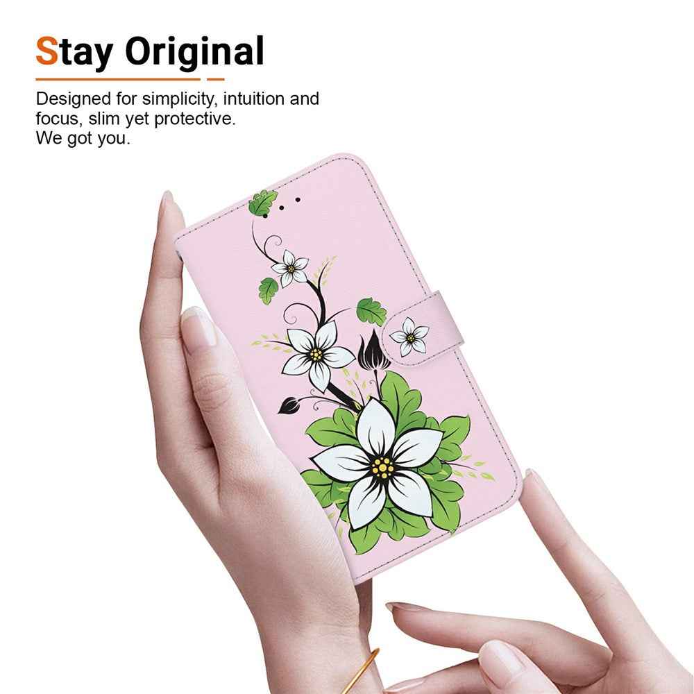 For Samsung Galaxy A57 5G Wallet Phone Case Anti-Drop Pattern Printing Leather Flip Cover with Strap - Lily