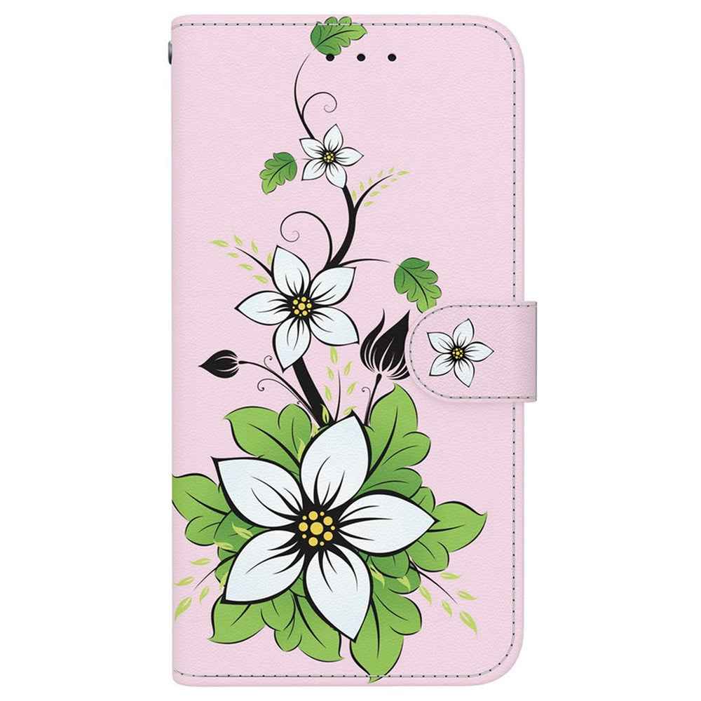 For Samsung Galaxy A57 5G Wallet Phone Case Anti-Drop Pattern Printing Leather Flip Cover with Strap - Lily
