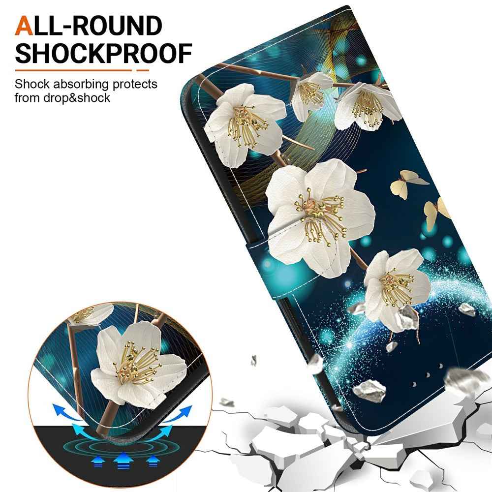 For Samsung Galaxy A57 5G Case Pattern Printing Leather Flip Wallet Phone Cover with Lanyard - Magnolia