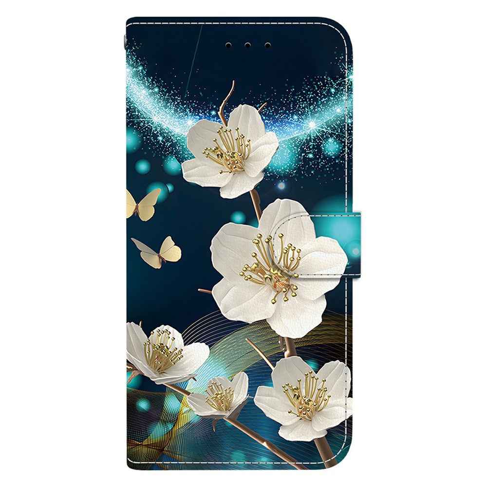 For Samsung Galaxy A57 5G Case Pattern Printing Leather Flip Wallet Phone Cover with Lanyard - Magnolia