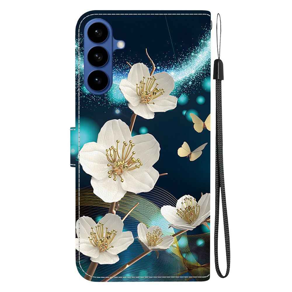 For Samsung Galaxy A57 5G Case Pattern Printing Leather Flip Wallet Phone Cover with Lanyard - Magnolia