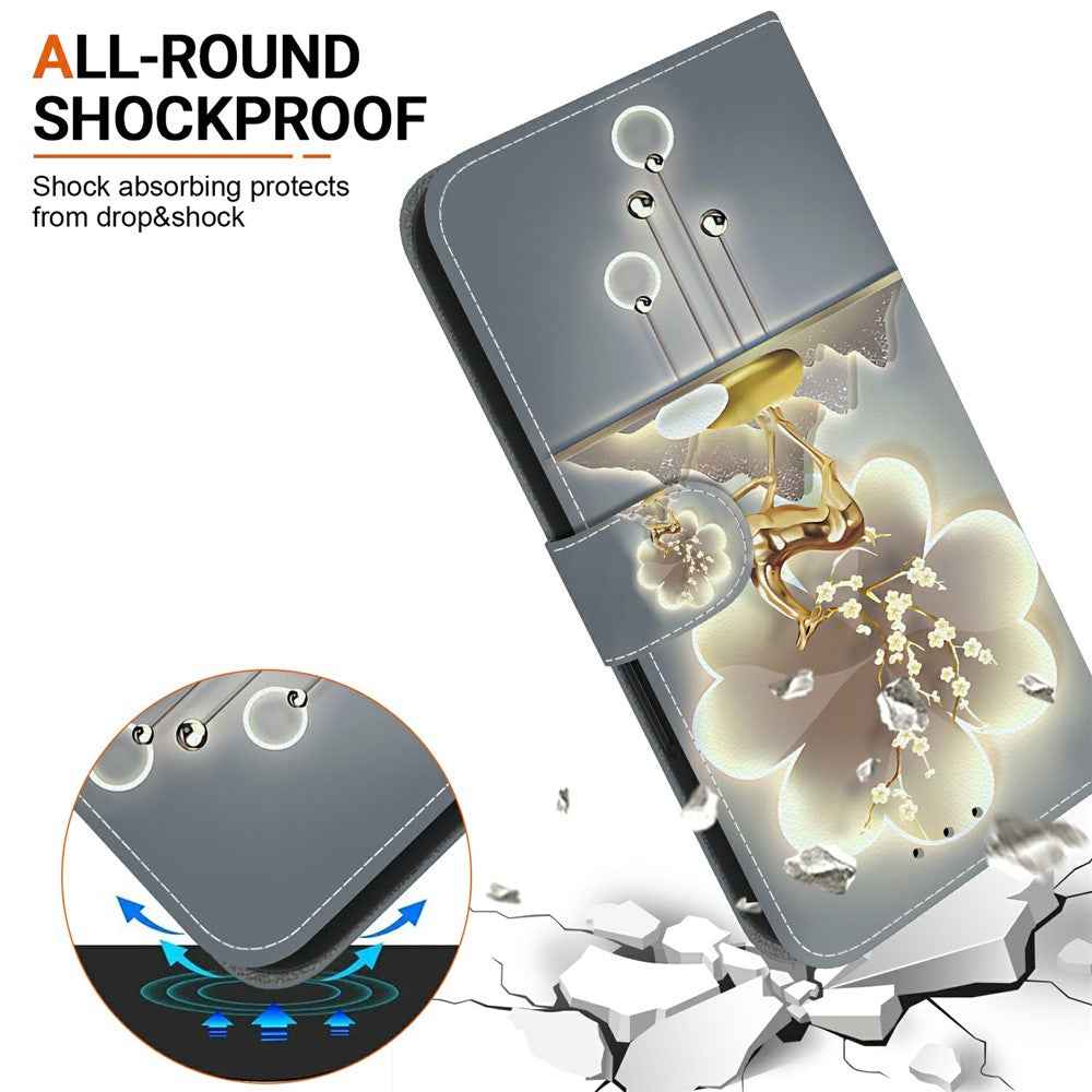 For Samsung Galaxy A57 5G Case Pattern Printing Leather Flip Wallet Phone Cover with Lanyard - Sika Deer