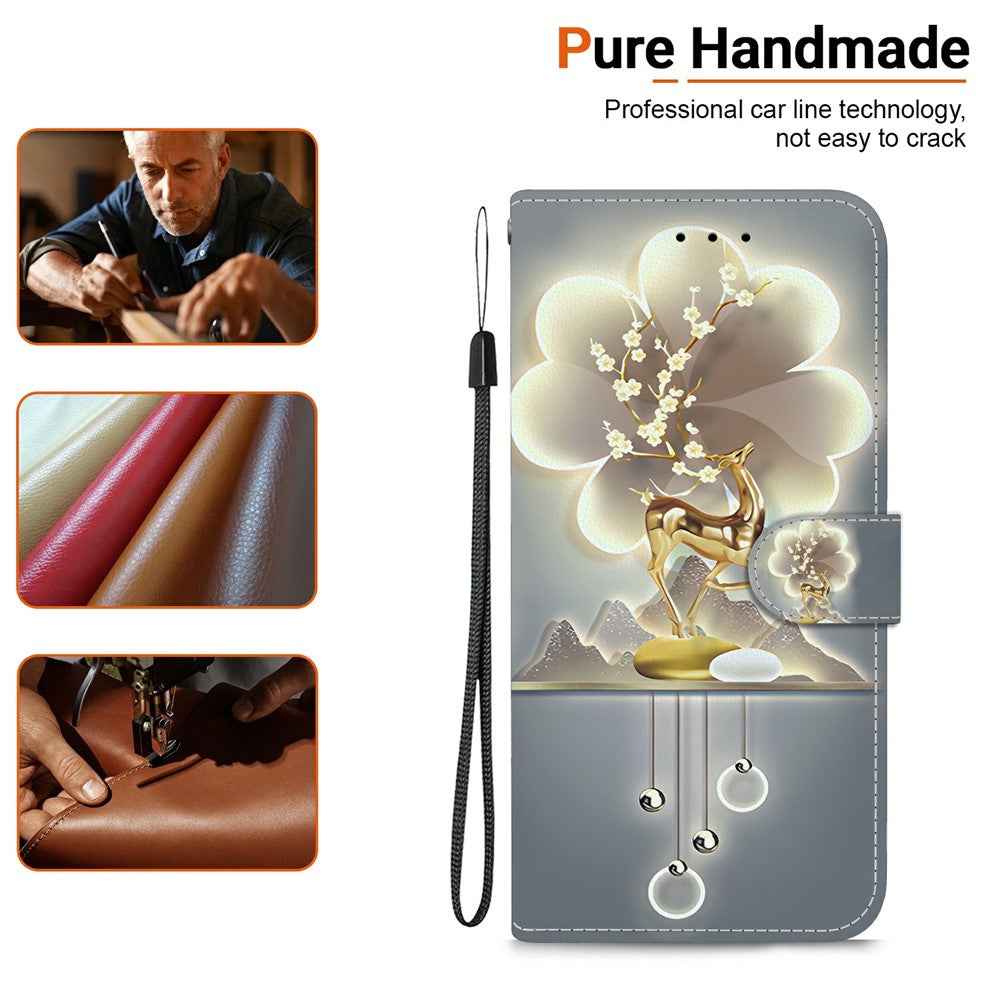 For Samsung Galaxy A57 5G Case Pattern Printing Leather Flip Wallet Phone Cover with Lanyard - Sika Deer