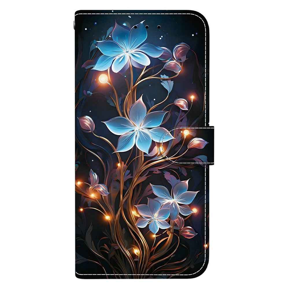 For Samsung Galaxy A57 5G Case Pattern Printing Leather Flip Wallet Phone Cover with Lanyard - Small Lantern Flower