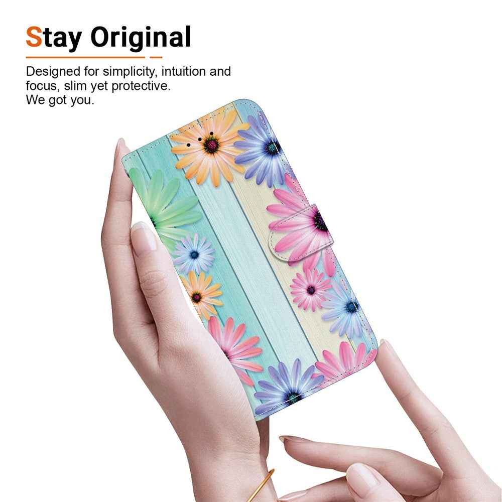 For Samsung Galaxy A57 5G Case Pattern Printing Leather Flip Wallet Phone Cover with Lanyard - Sunflower