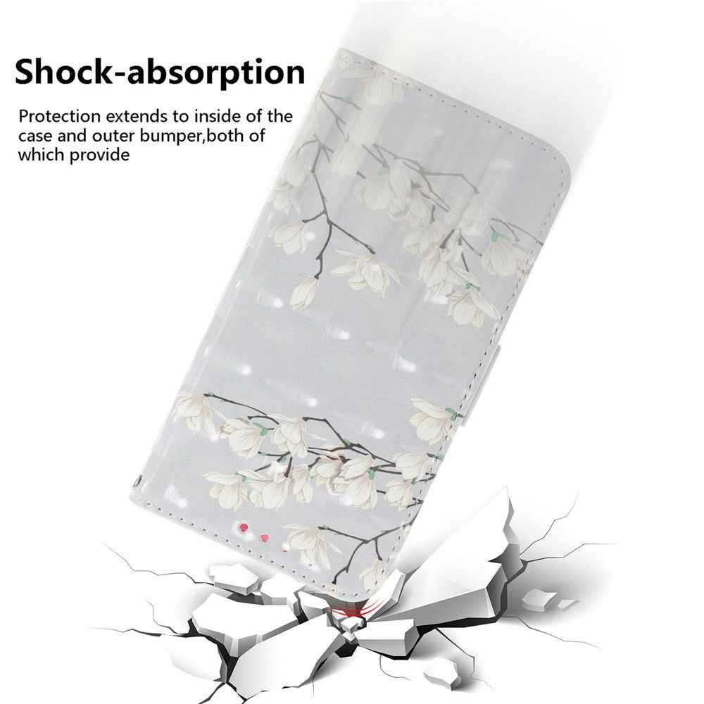 For Samsung Galaxy A57 5G Case Pattern Printing Leather Wallet Phone Cover with Wrist Strap - Magnolia