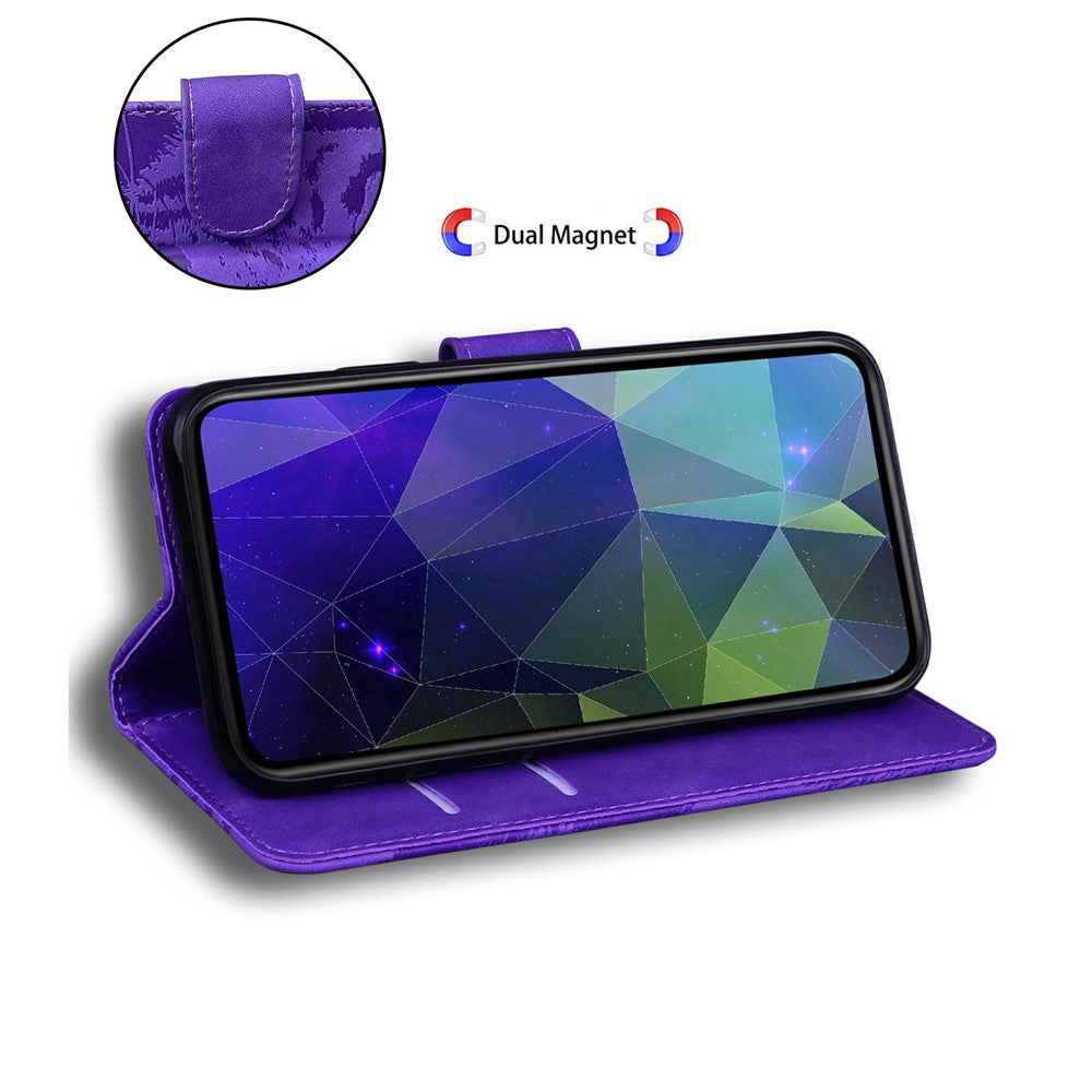 For Samsung Galaxy A57 5G Case Tiger Imprint Leather Wallet Phone Cover - Purple