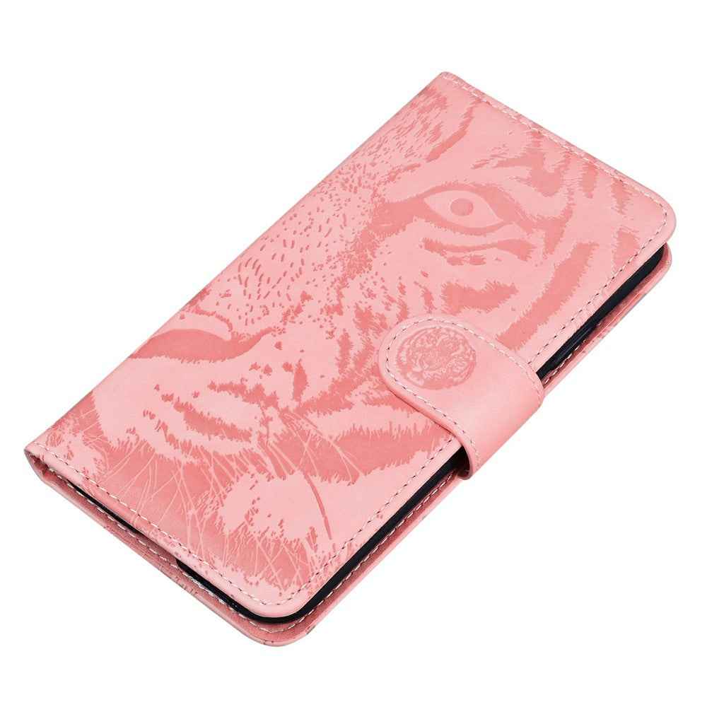 For Samsung Galaxy A57 5G Case Tiger Imprint Leather Wallet Phone Cover - Pink