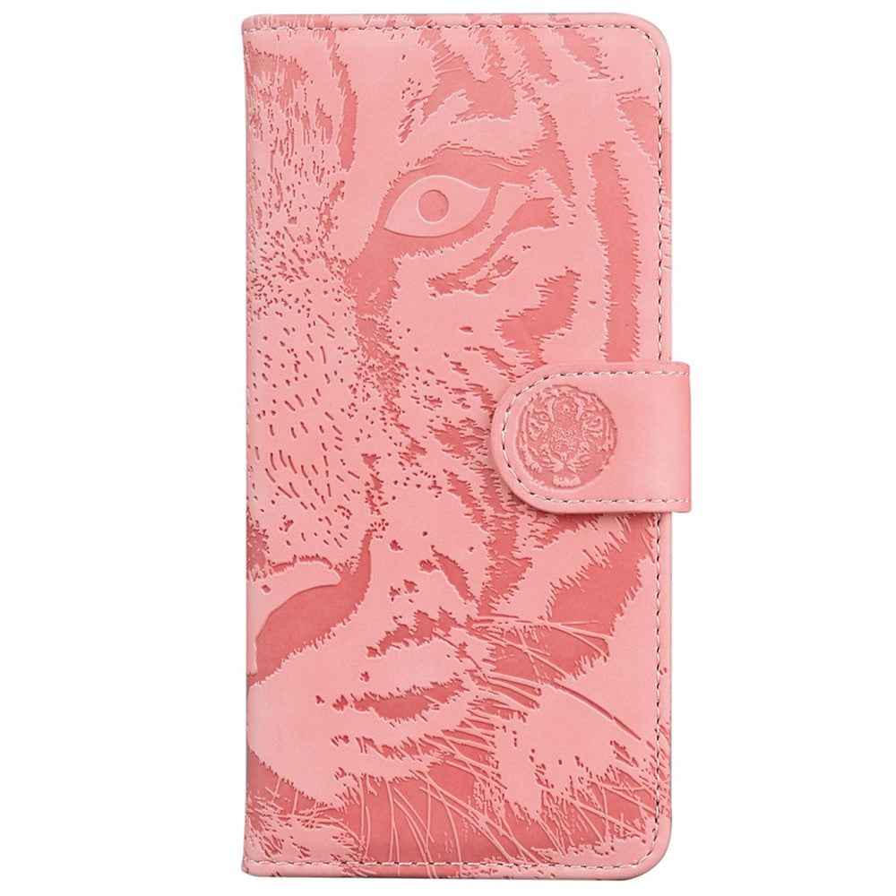 For Samsung Galaxy A57 5G Case Tiger Imprint Leather Wallet Phone Cover - Pink